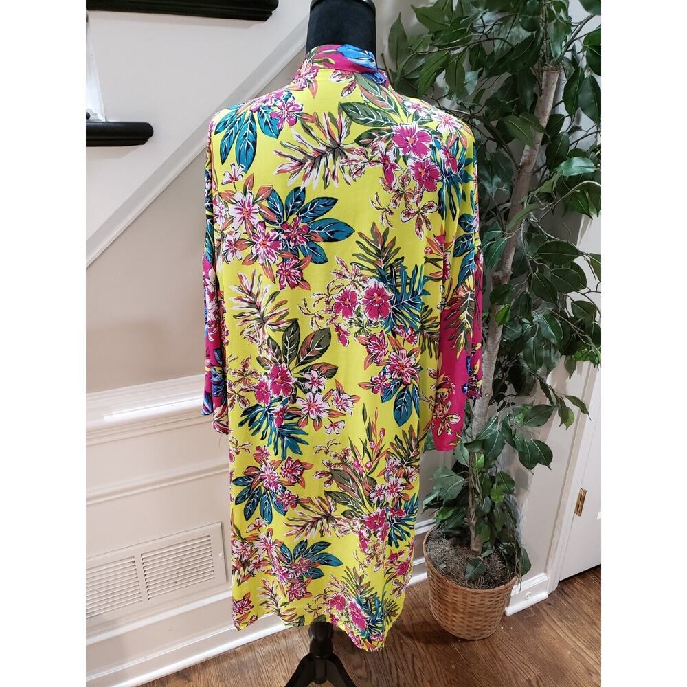 Women's Multicolor Floral Polyester Long Sleeve Casual Open Front Blazer Large - Picture 8 of 13